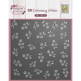 Nellie's Choice Cartella per Embossing 3D Sfondo Pasqua da Fiori - Forniture per Creare Biglietti da 15 x 15 cm - Ideale per Scrapbooking
