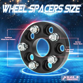 5x100 1in Hubcentric Wheel Spacers, Forged 5 Lugs Adapter, Fit for Scion FR-S 2013-2016, for Saab 9-2X Subaru Baja 2005 2006, for BRZ 2013-2020, for Crosstrek 2016-2021, 56.1mm Bore 12x1.25 Studs 4pc