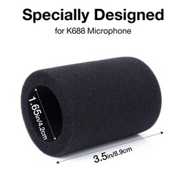 SUNMON Pop Filter Compatible with FIFINE K688, Microphone Cover Replacement FIFINE K688 Mic Foam Windscreen, Improve Sound Quality Reduce Background Noise