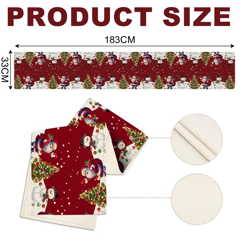 BSITSSS Christmas Table Runner Snowmen, 33×180 CM Christmas Runners for