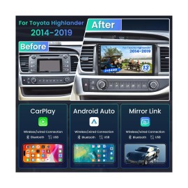 Jingelsye 2+64GB Car Radio for Toyota Highlander 2014-2019 with CarPlay Android Auto: 5...