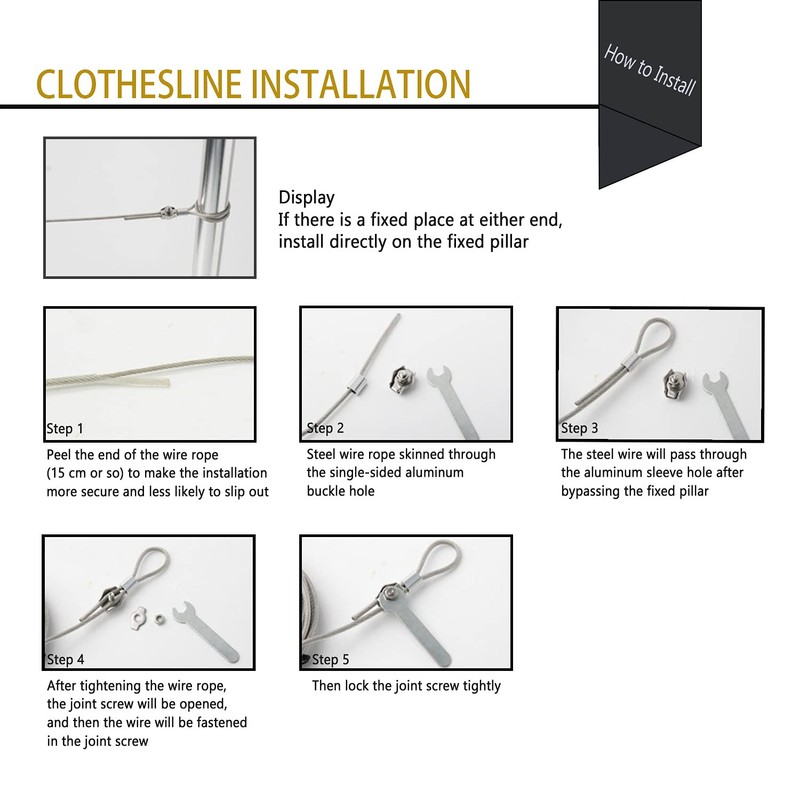 MHY 32Ft Heavy Clotheslines,Outdoors 304 Stainless Steel Clothes Line,Heavy Duty