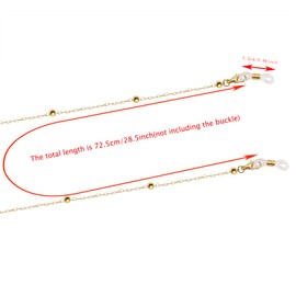ONLYKXY 1pcs Metal Glasses Chain Holder Eyewear Retainer Eyeglass Straps Elegant Retro Sunglasses Lanyard Necklace Decorative Chain（Gold Bead - Gold Chain）