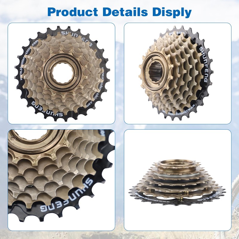 WEEROCK Bike Freewheel 7 Speeds, 14-28T Threaded Freewheel Screw On