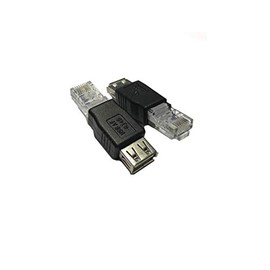 BLK RJ45 TO USB Connector, USB Female to 8P8C Male Ethernet 10Mb/100Mb Network Adapter -2Pack
