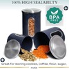 Mixpresso 3 Piece Blue Canisters Sets For The Kitchen, Jars