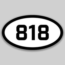 DHDM 818 Area Code Sticker California Los Angeles Agoura Hills Burbank City Pride Love | 5-Inches by 3-Inches | Premium Quality Vinyl UV Resistant Laminate PD2087