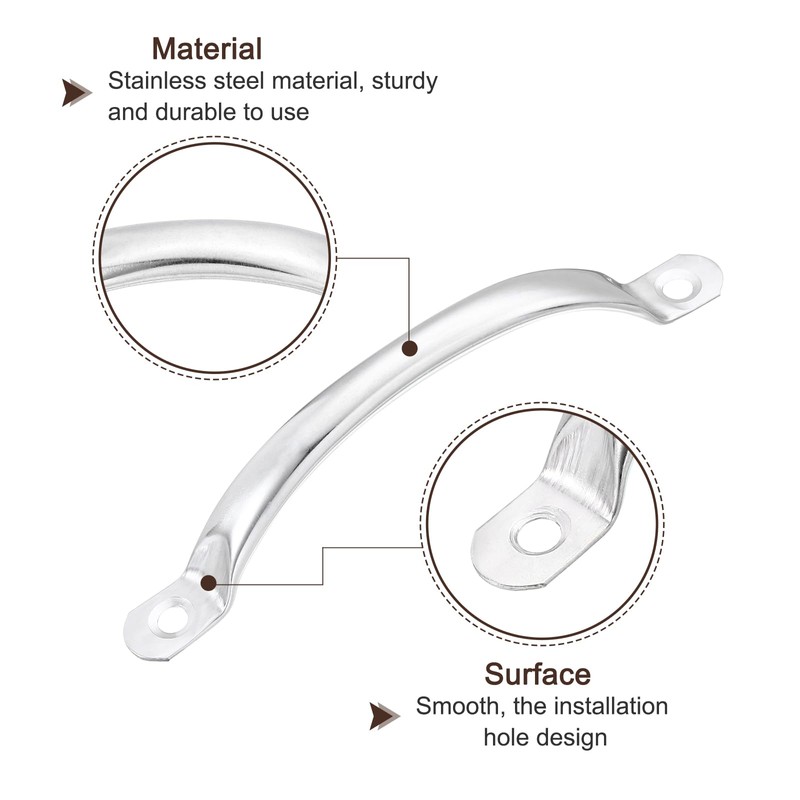 sourcing map Stainless Steel Door Pull Handles, 3Pcs 120mm/4.72" Long