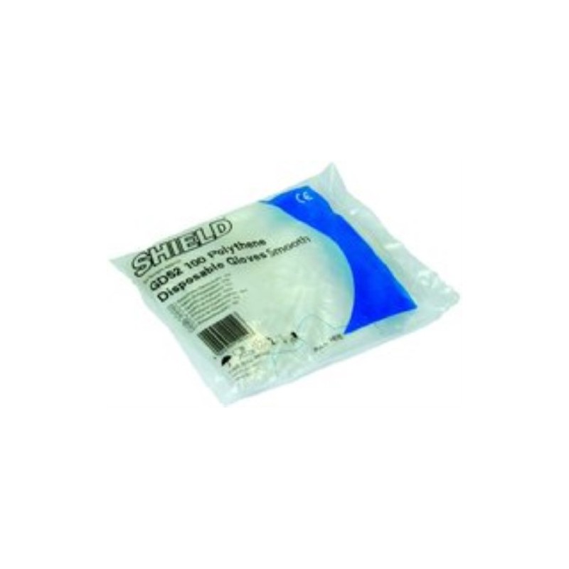 Disposable Smooth Polythene Gloves - Pack of 100 - Medium,