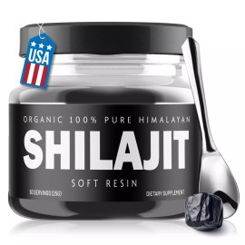 Organic 100% Pure HIMALAYAN Shilajit Resin: 25 GRAMS + Measuring Spoon