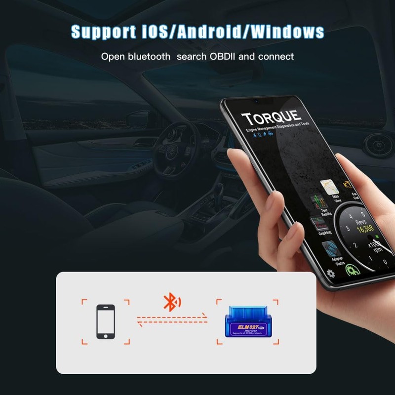 OBD2 Scanner Bluetooth Car Code Reader Diagnostic Tool Wireless OBD