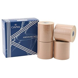 Ciana, Made in Japan, Siana Kinesio Logy Tape (Width 3.0 inches (7.5 cm) x Length 16.4 ft (5 m), 4 Rolls