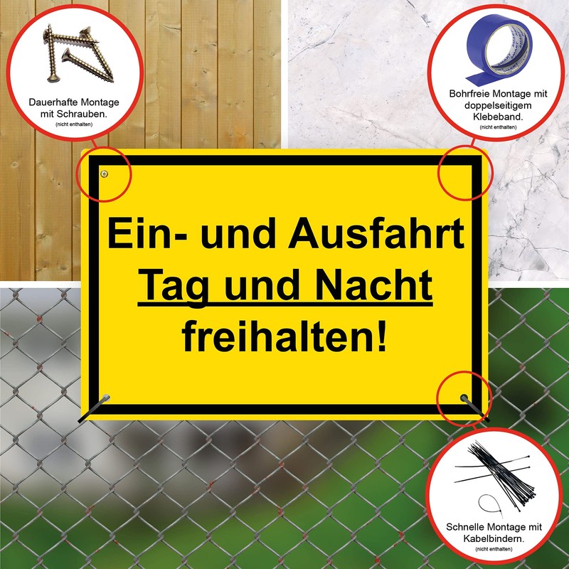 Strobo Einfahrt und Ausfahrt freihalten Sign, 20 x 30 cm,