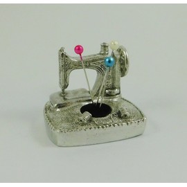 Solid English Pewter Pin Cushion Sewing Machine Design | 8658