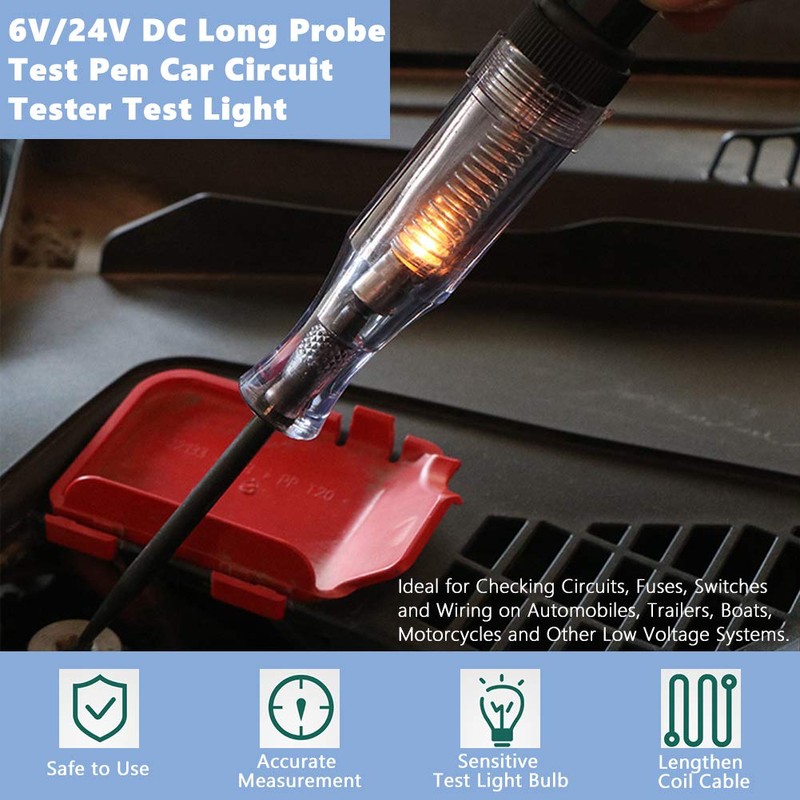 6V/24V Electrical Circuit Tester, Car Circuit Tester Screwdriver Electrical Circuit