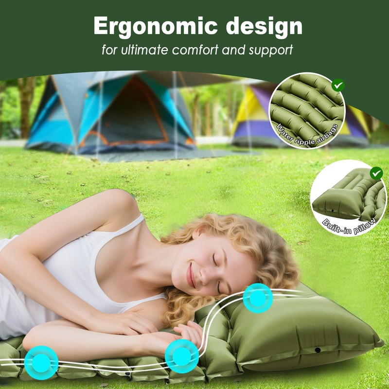 Pretyw Sleeping Pad for Camping - Ultralight Camping Mattress with
