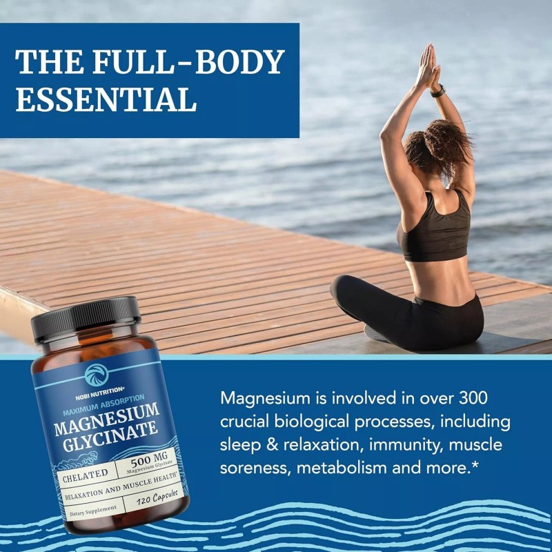 Nobi Magnesium Citrate Complex 500 MG High Absorption Formula Relaxation,