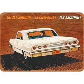 RetroRust 10 x 14 METAL SIGN - 1963 Chevy Impala - Vintage Rusty Look