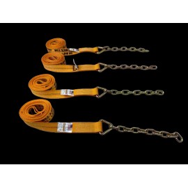 SnS 4 Pack of 2" x 14' FT GOLD Diamond Weave Strap with 12 inch 5/16 G70 Chain Tail