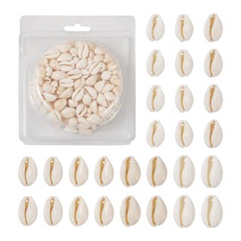 Pandahall 120-150pcs/box White Natural Spiral Shell Beads Sea Shells Beach Seashells Cowrie Shells Charms and Beads with Holes for DIY Craft Jewelry Making Accessories