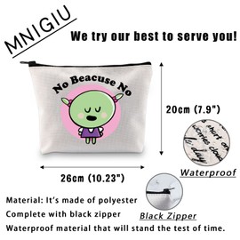 MNIGIU Funny Nanalan Inspired Cosmetic Bag Cartoon Lover Gift No Beacuse No Makeup Bag Cute Nanalan Mona Doll Gift