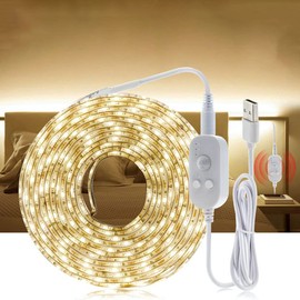 LED Tape Light, Motion Sensor, USB Operated, SMD3258 5 V, LED Tape, Stairs, Indirect Lighting, Under Shelf Lighting, Floor Light, Foot Light, Dimmable (Daylight White, 3.3 ft (1 m)
