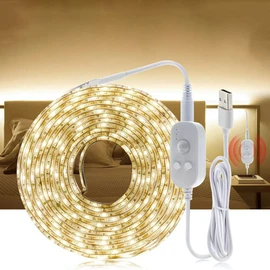 LED Tape Light, Motion Sensor, USB Operated, SMD3258 5 V, LED Tape, Stairs, Indirect Lighting, Under Shelf Lighting, Floor Light, Foot Light, Dimmable (Daylight White, 3.3 ft (1 m)