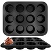 Satax Muffin Pan for Baking, Nonstick Cupcake Tin 12 Cup,sets