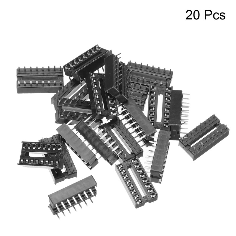 sourcing map 20Pcs DIP IC Chip Socket Adapter, 2.54mm Pitch