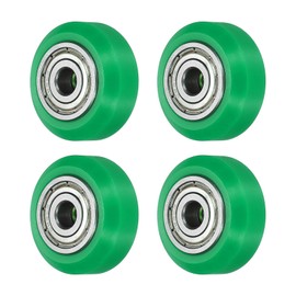 uxcell 4Pcs 3D Printer Wheel with 625ZZ Linear Bearing, 3D Printer Pom Roller Plastic Pulley Wheel for 3D Printer, Green