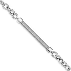 Solid 925 Sterling Silver Unique 1in Bracelet - with Secure Lobster Lock Clasp 7"