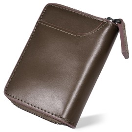 KABANTiFY Credit Card Case, Tochigi Leather, Men's Card Case, Card Holder, Commuter Holder, Business Card Holder, Skimming Prevention, Genuine Leather, Large Capacity, coffee brown