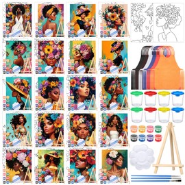 Sherr Juego de 140 piezas de 20 piezas de pintura de lienzo predibujado