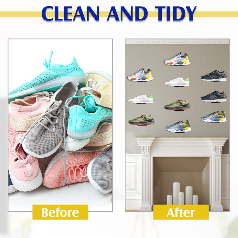 Treela 30 Pack Floating Shoe Display Shelf for Closet Acrylic