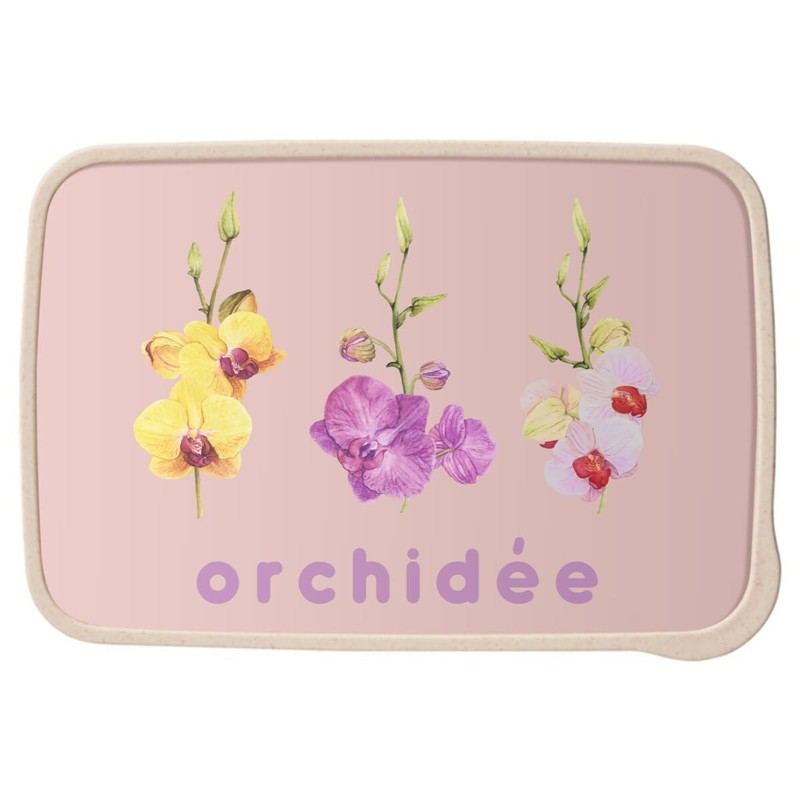 Fabulous Lunch Box Lunchbox mit Besteck, Rosa – Orchidee Blumen