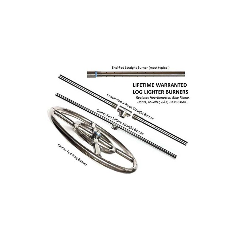 EasyFirePits Stainless Steel Lifetime Warranted Gas Fireplace Log Lighter Replacement