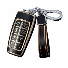 Avgardcat Tpu key fob cover Compatible with Hyundai Genesis GV80 GV90 G70 G80 G90 GV70 accessories smart 8 buttons keychains (black)