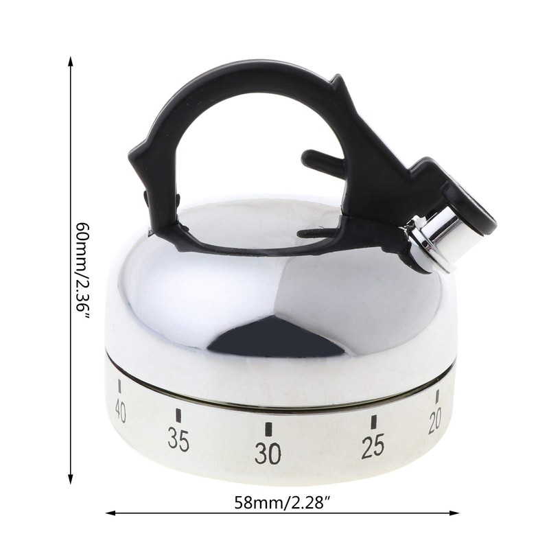 CAUNLA 60 Minute Counting Teapot Shaped Kitchen Cooking Alarm Clock