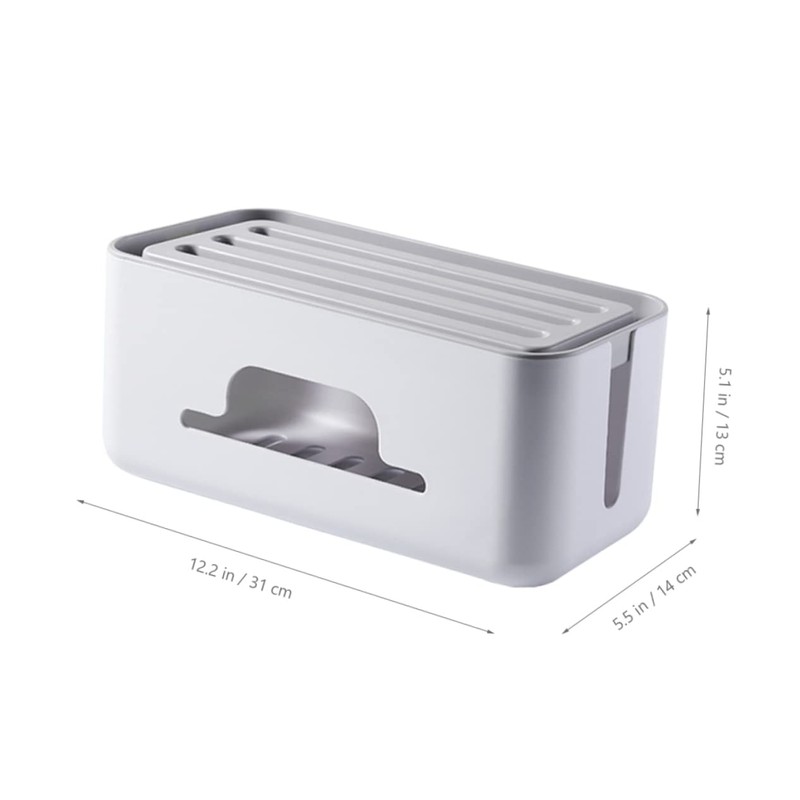 KOMBIUDA Indoor Cable Organizer Box Sturdy Plastic Power Line Manager