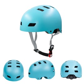LANOVAGEAR Kids Bike Helmet for 2-14 Years Old Boys Girls, Adjustable Skateboard Helmet for Cycling, Skateboarding, Scooter, Skate (Ice Blue, S)