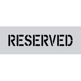 Reserved Parking Lot Stencil for Curbs and Black Tops 4 Inch Letters Reusable and Bendable Template for Hotels Resorts and Apartment Complexes Clear .060" Thick Plastic by Marketing Holders