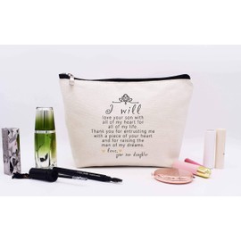 LIBIHUA Gift For Mother of The Groom From Bride,Wedding Gifts,Bridal Shower Present,Makeup Bag Cosmetic Bag,Thank You For Raising The Man Of My Dreams,I Will Love Your Son With All My Heart