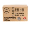JCC 96 Deli Containers with Lids - 8oz, 12oz, 16oz,
