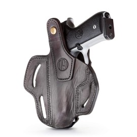 1791 - Beretta 92fs Thumb Break Holster - Right Handed OWB Leather Gun Holster - Fits Beretta 92FS, 90TWO, M9 / CZ 75,75b P07, P10, SP-01, P09 (BHX-4) (Signature Brown)