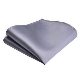 Branduce Dark Grey Pocket Square for Men Plain Silk Blend Boy Handkerchief for Wedding Party（PS01-21