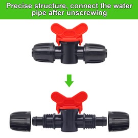 Hydrogarden 10 x Micro-Drip System Regulation and Shut-off Valve 13 mm (1/2 inch): Easy Pipe Shut-off and Stepless Regulation of Water Flow, Accessories for Laying and Drip Pipes