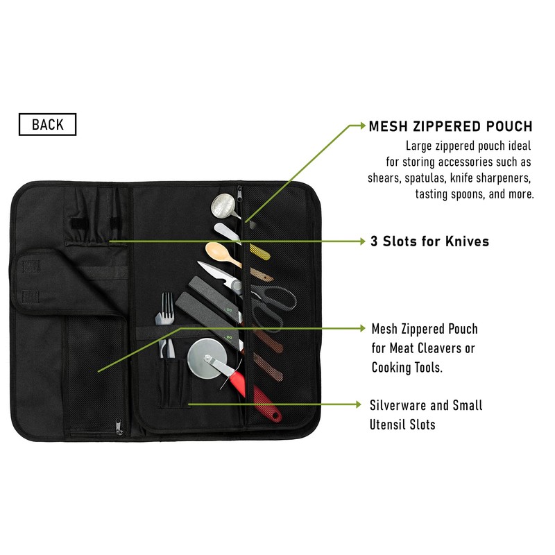 EVERPRIDE Chef Knife Roll Bag Holds 10 Knives – Contains