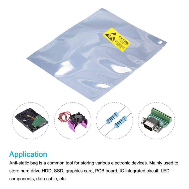 sourcing map Anti Static Bags Shielding Bag 25pcs 6x8inch(15x20cm) Open