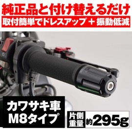 Daytona 17270 Aluminum Billet Motorcycle Bar End Kawasaki M8 Type (ZRX1200DAEG Ninja250 etc.) Heavy Weight Bar End Revolver, Black