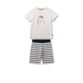 Sanetta Boys' Short Pyjamas, White Pebble
